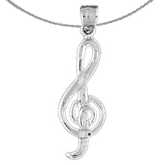 14K oder 18K Gold Violinschlüssel Anhänger