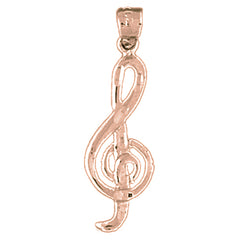 14K or 18K Gold Treble Clef Pendant