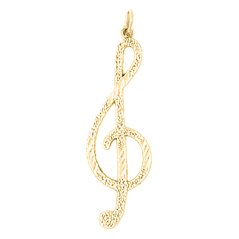 14K or 18K Gold Treble Clef Pendant