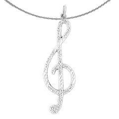 14K oder 18K Gold Violinschlüssel Anhänger