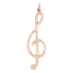 14K or 18K Gold Treble Clef Pendant