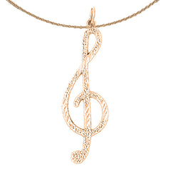 14K oder 18K Gold Violinschlüssel Anhänger