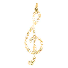 14K or 18K Gold Treble Clef Pendant