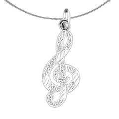 14K or 18K Gold Treble Clef Pendant