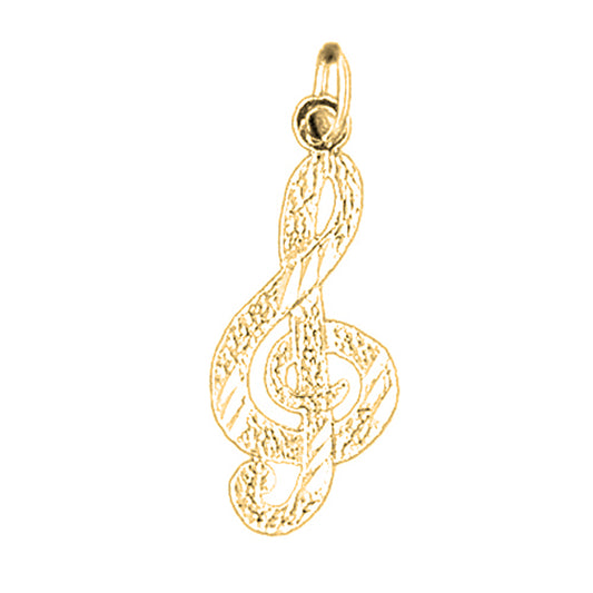 14K or 18K Gold Treble Clef Pendant