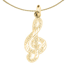 14K or 18K Gold Treble Clef Pendant
