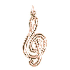 14K or 18K Gold Treble Clef Pendant