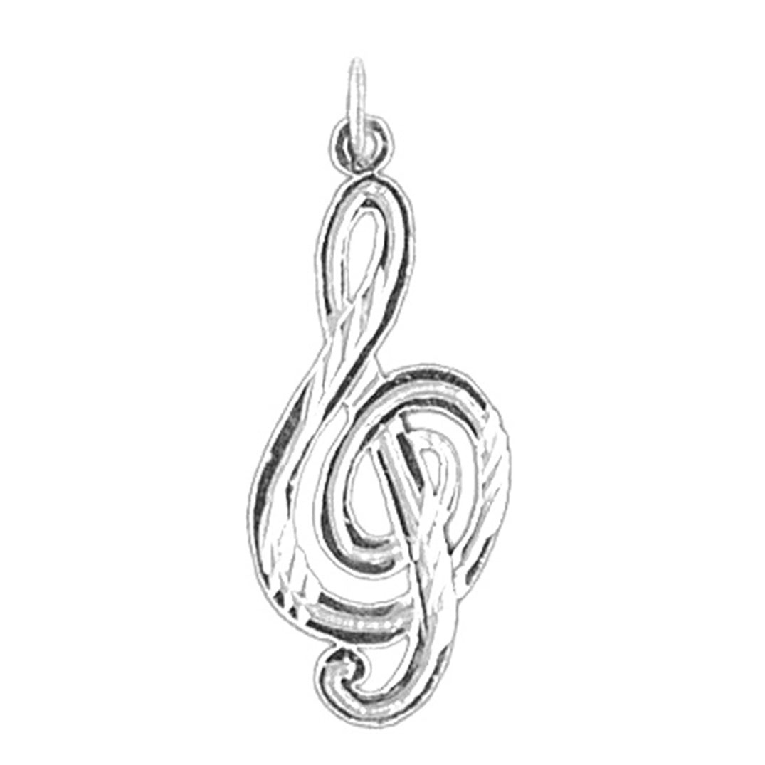 14K or 18K Gold Treble Clef Pendant