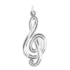 14K or 18K Gold Treble Clef Pendant