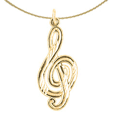 14K or 18K Gold Treble Clef Pendant