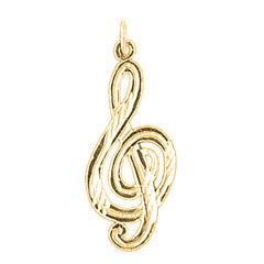 14K or 18K Gold Treble Clef Pendant