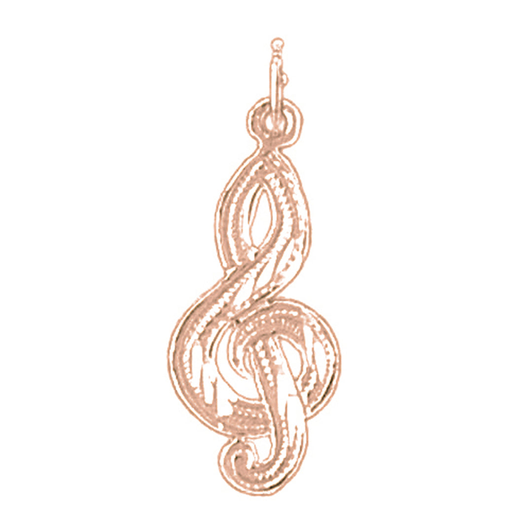 14K or 18K Gold Treble Clef Pendant