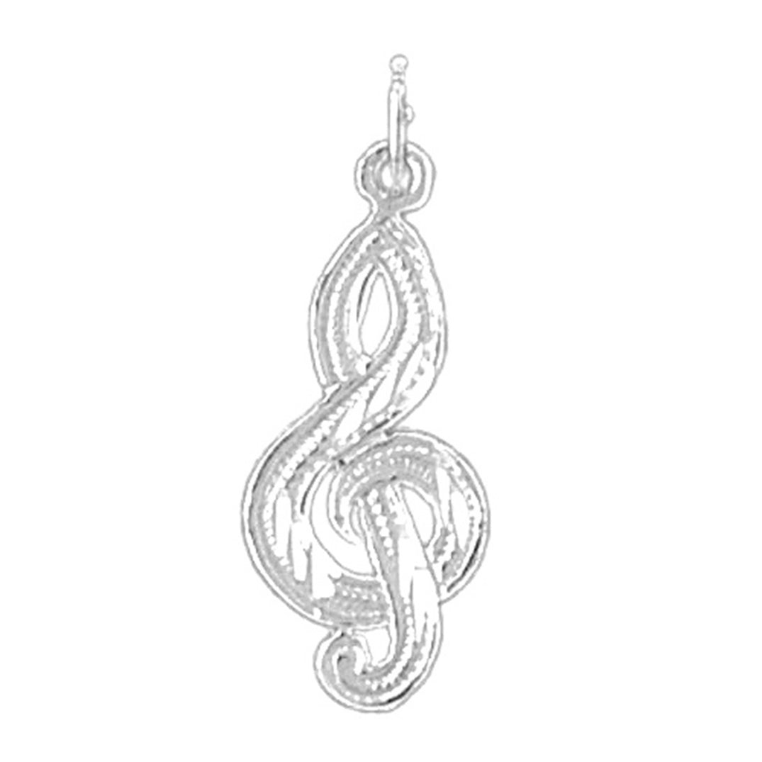 14K or 18K Gold Treble Clef Pendant
