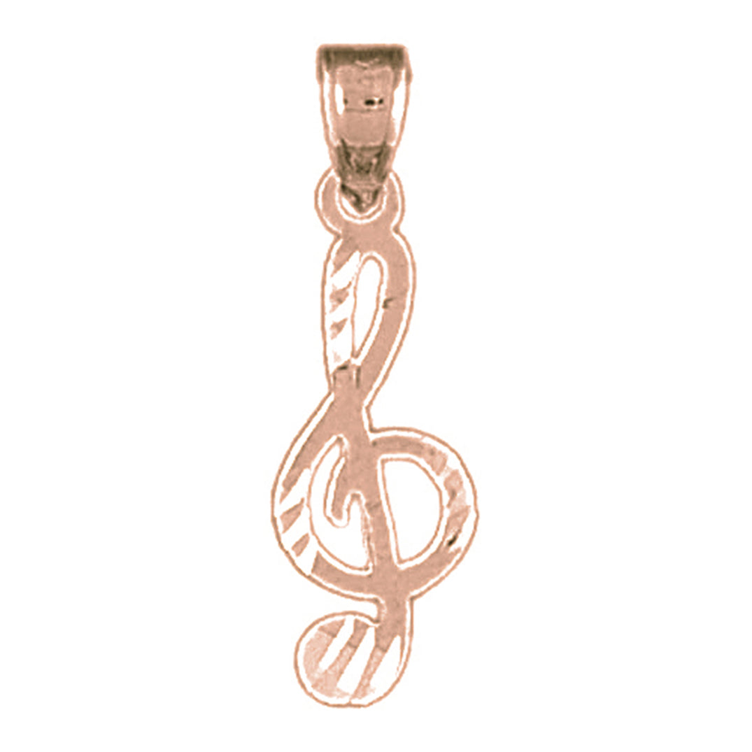 14K or 18K Gold Treble Clef Pendant