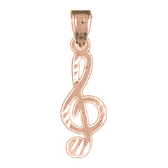 14K or 18K Gold Treble Clef Pendant