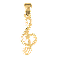 14K or 18K Gold Treble Clef Pendant