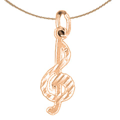 14K oder 18K Gold Violinschlüssel Anhänger