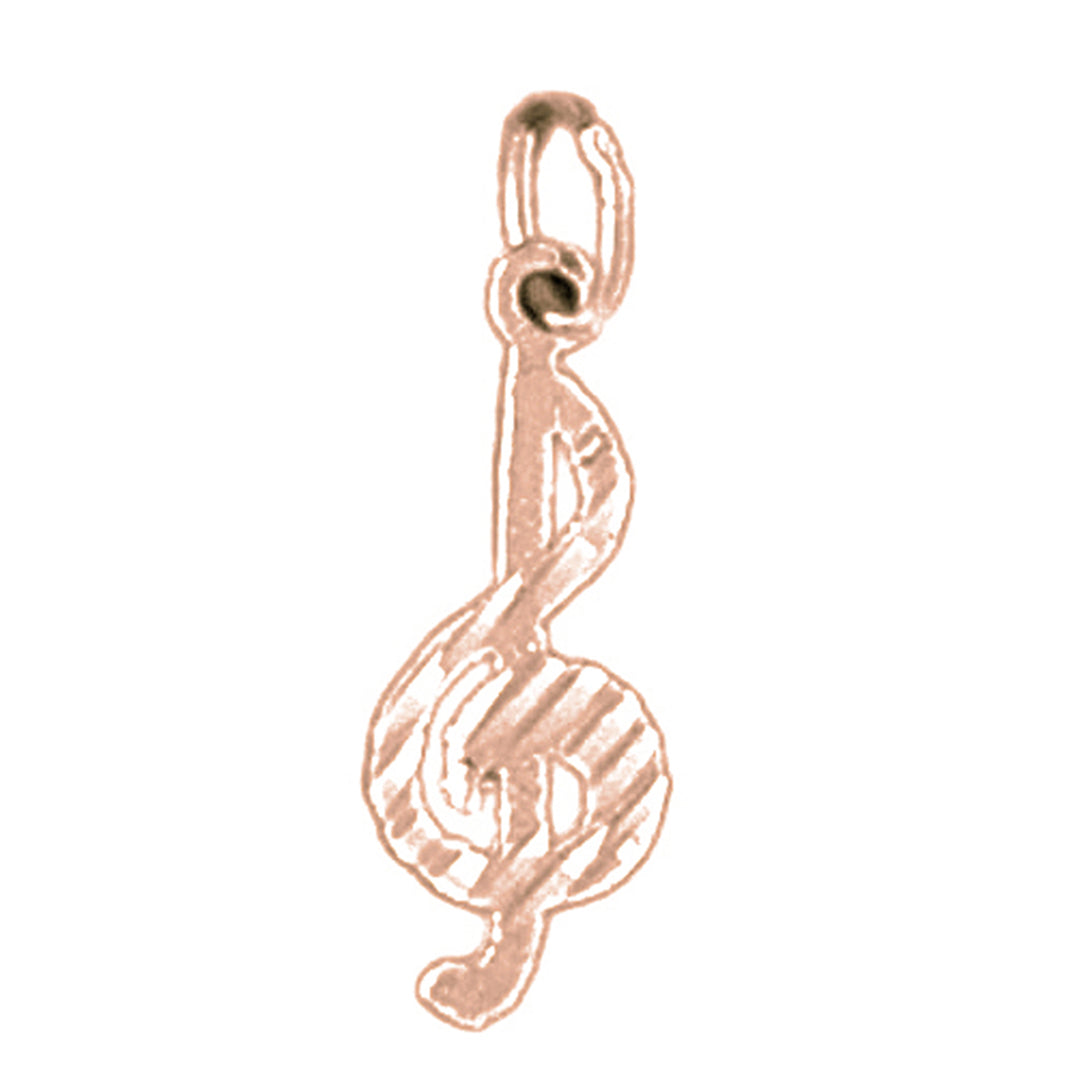 14K or 18K Gold Treble Clef Pendant