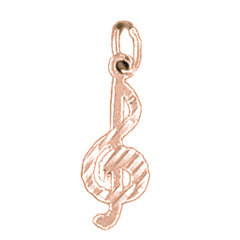 14K or 18K Gold Treble Clef Pendant