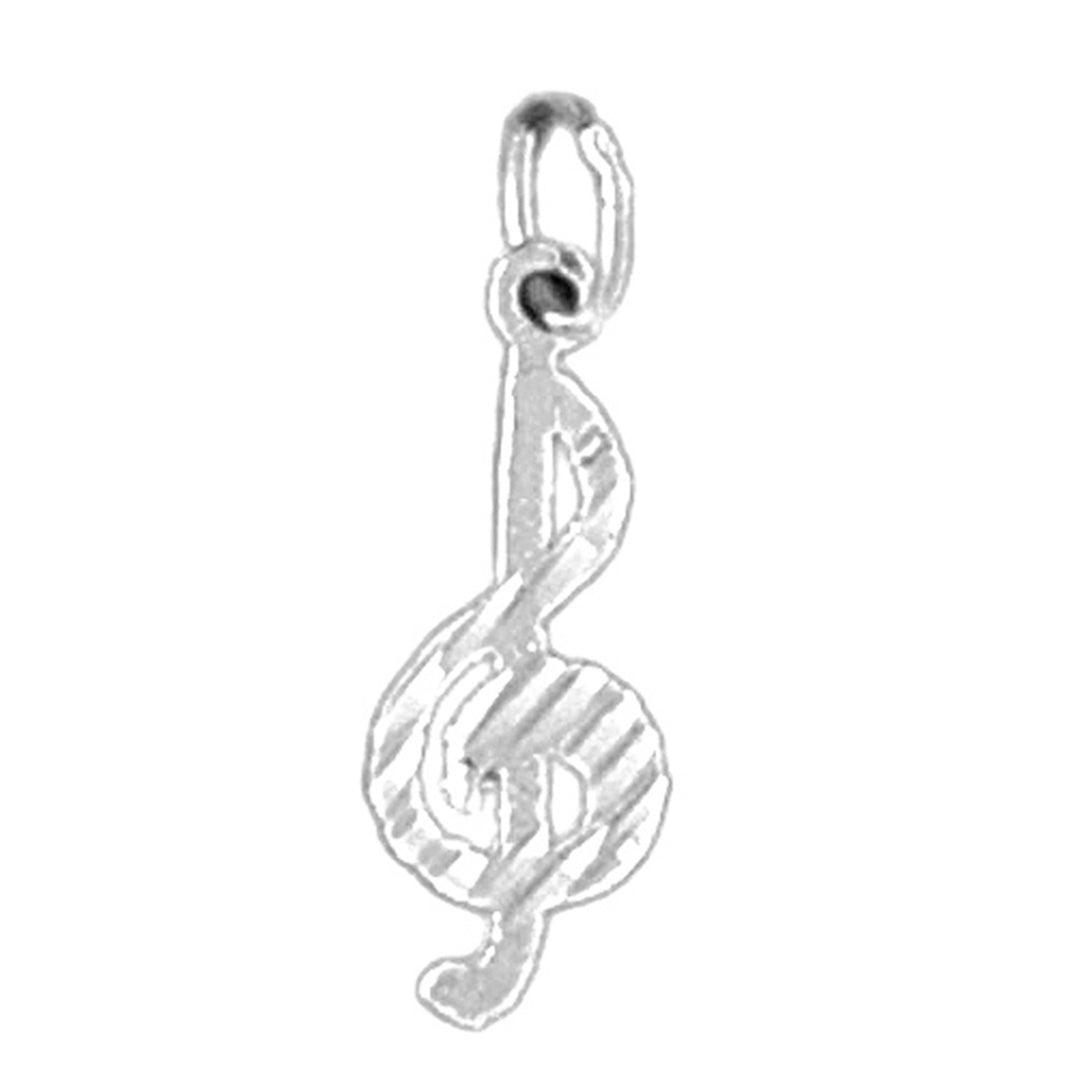 14K or 18K Gold Treble Clef Pendant