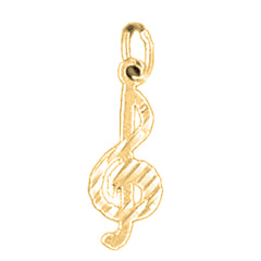 14K or 18K Gold Treble Clef Pendant