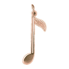 14K or 18K Gold Quarter Note Pendant