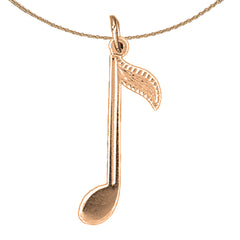 14K oder 18K Gold Viertelnoten-Anhänger