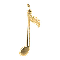 14K or 18K Gold Quarter Note Pendant