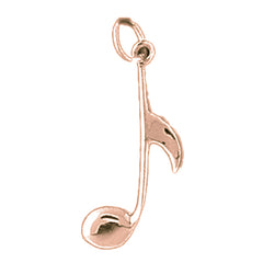 14K or 18K Gold Quarter Note Pendant