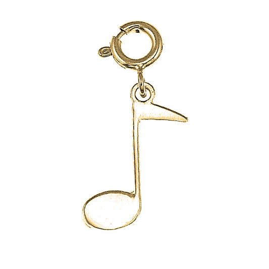 14K or 18K Gold Quarter Note Pendant