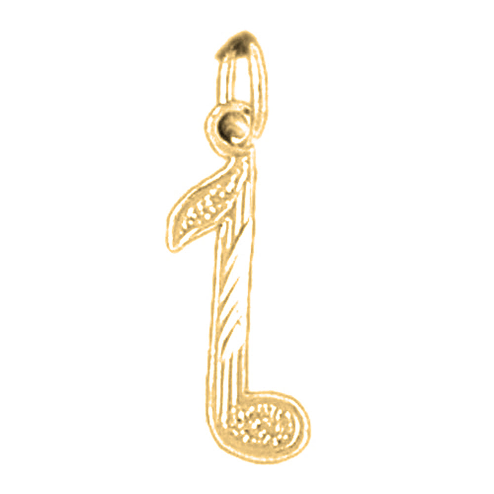 14K or 18K Gold Quarter Note Pendant