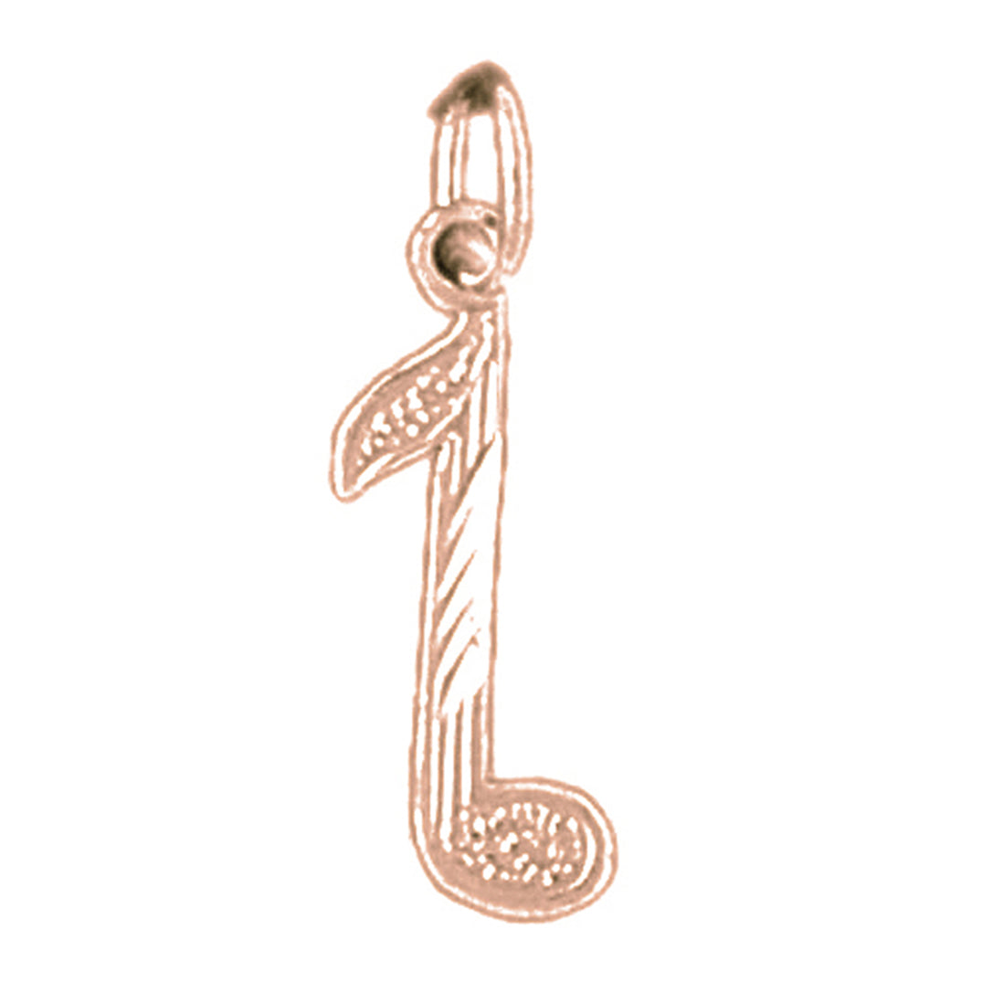 14K or 18K Gold Quarter Note Pendant