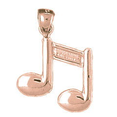 14K or 18K Gold Eighth Note Pendant