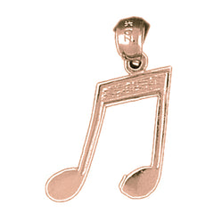 14K or 18K Gold Eighth Note Pendant