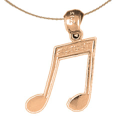 14K oder 18K Gold Achtelnoten-Anhänger