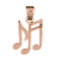 14K or 18K Gold Musical Notes Pendant