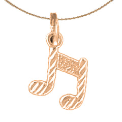 14K oder 18K Gold Achtelnoten-Anhänger