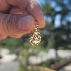 14K or 18K Gold USN United States Navy Pendant