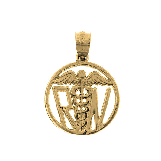14K or 18K Gold R.N. Registered Nurse Pendant