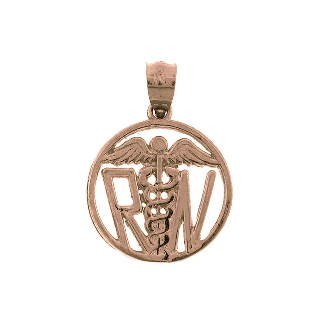 14K or 18K Gold R.N. Registered Nurse Pendant