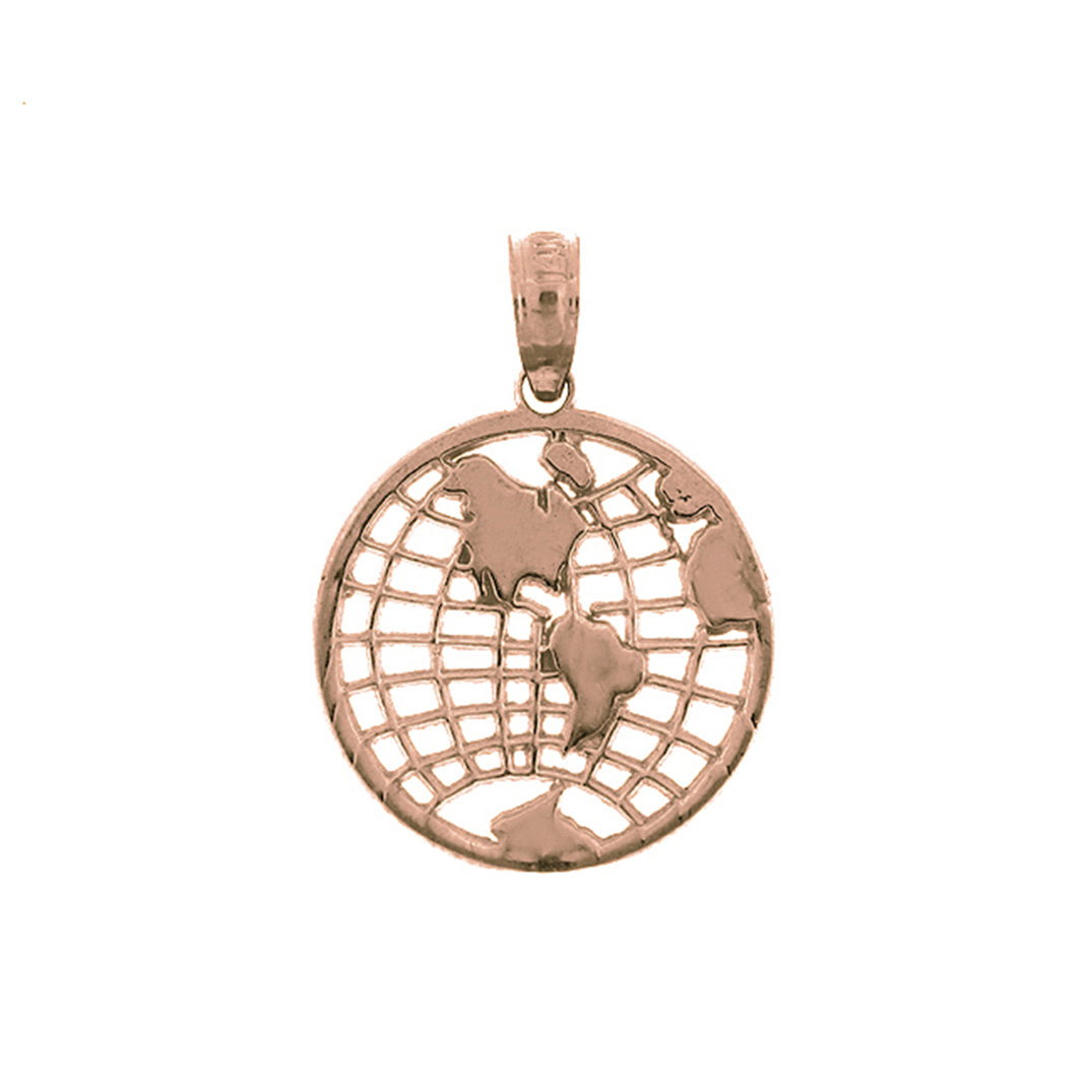 14K or 18K Gold World, Globe Pendant