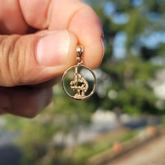 14K or 18K Gold Microscope Pendant