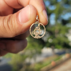 14K or 18K Gold Microscope Pendant