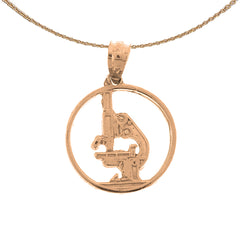 14K or 18K Gold Microscope Pendant