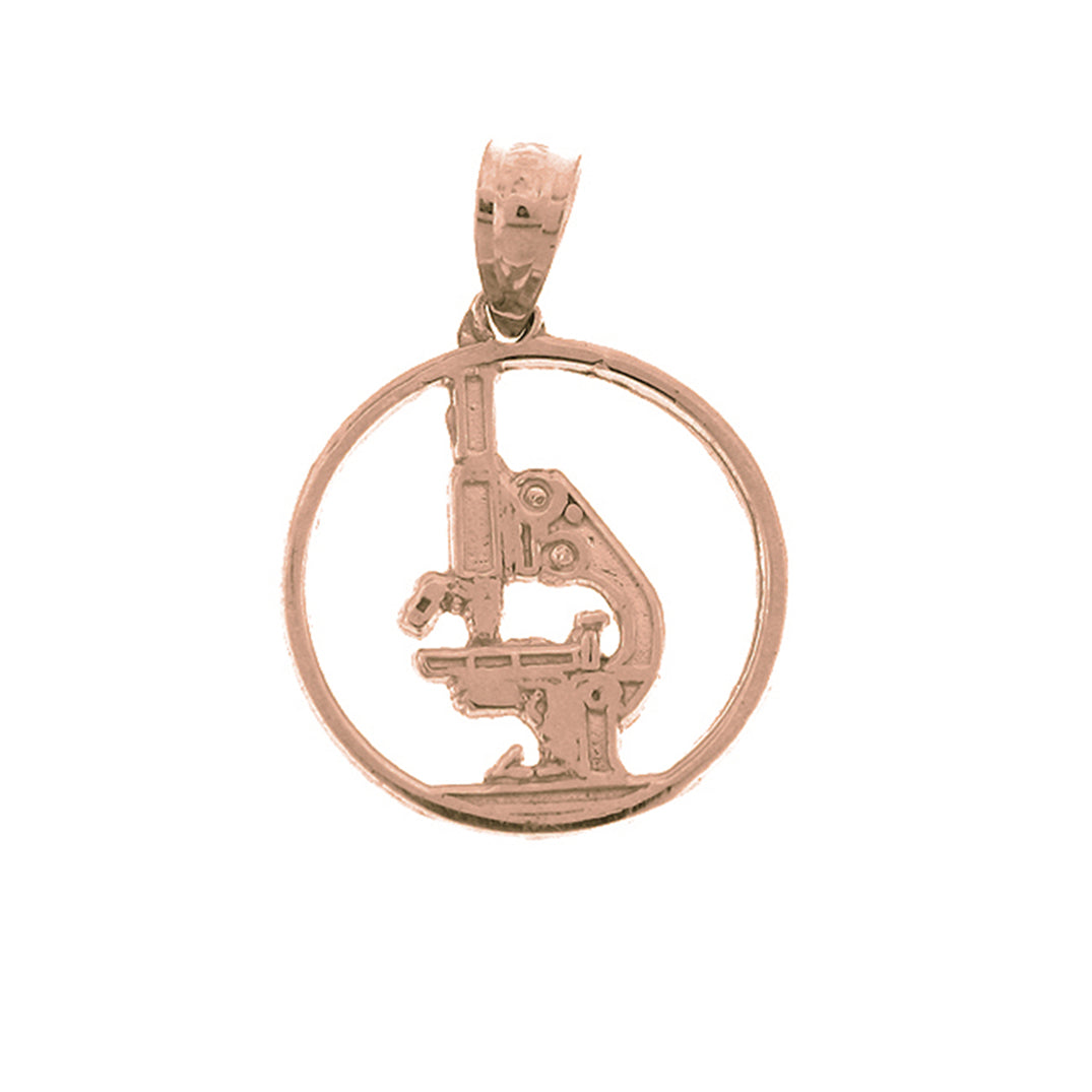 14K or 18K Gold Microscope Pendant