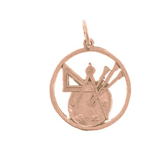 14K or 18K Gold Painters Pallet Pendant