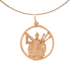 Colgante de paleta de pintores de oro de 14K o 18K