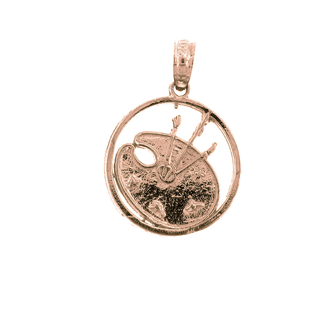 14K or 18K Gold Painters Pallet Pendant