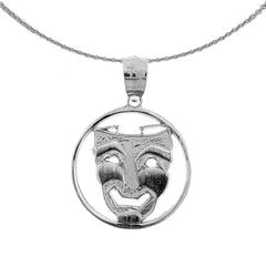 14K oder 18K Gold Drama Mask, Laugh Now Anhänger
