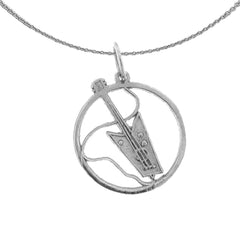 14K oder 18K Gold E-Gitarre Anhänger